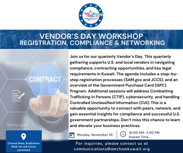 thumbnails Vendor's Day Workshop - Navigating Registration, Compliance & Opportunities