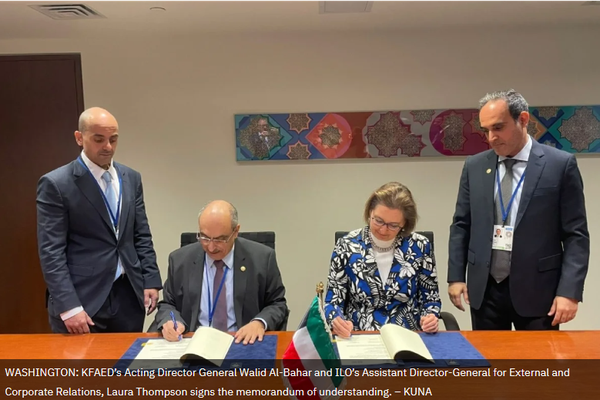 Kuwait Economic Fund, ILO ink MoU