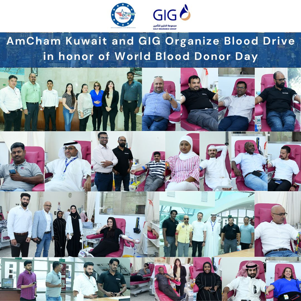 June 15, AmCham Kuwait and GIG Organize Blood Drive in honor of World Blood Donor Day